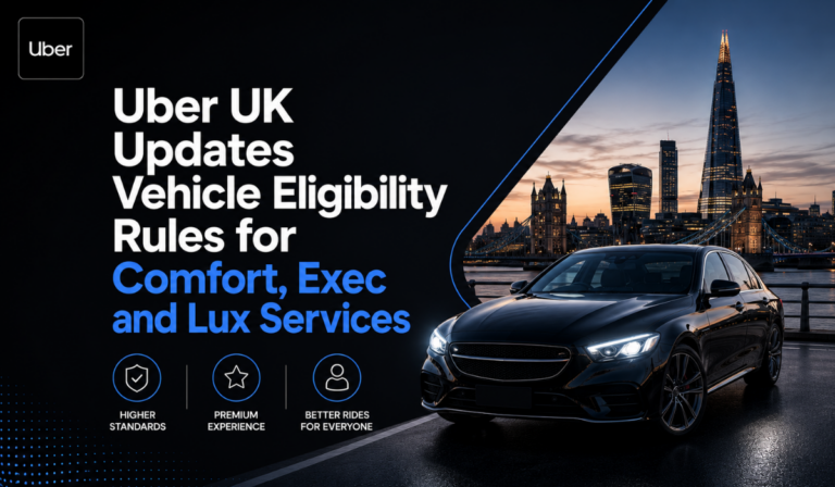 Uber Comfort Exec Lux requirements UK 2026