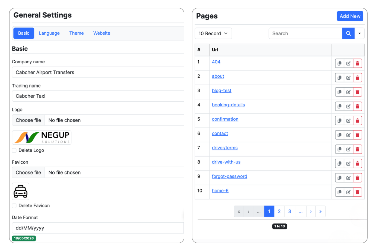 Settings & SEO