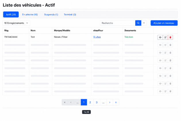 Gestion des véhicules